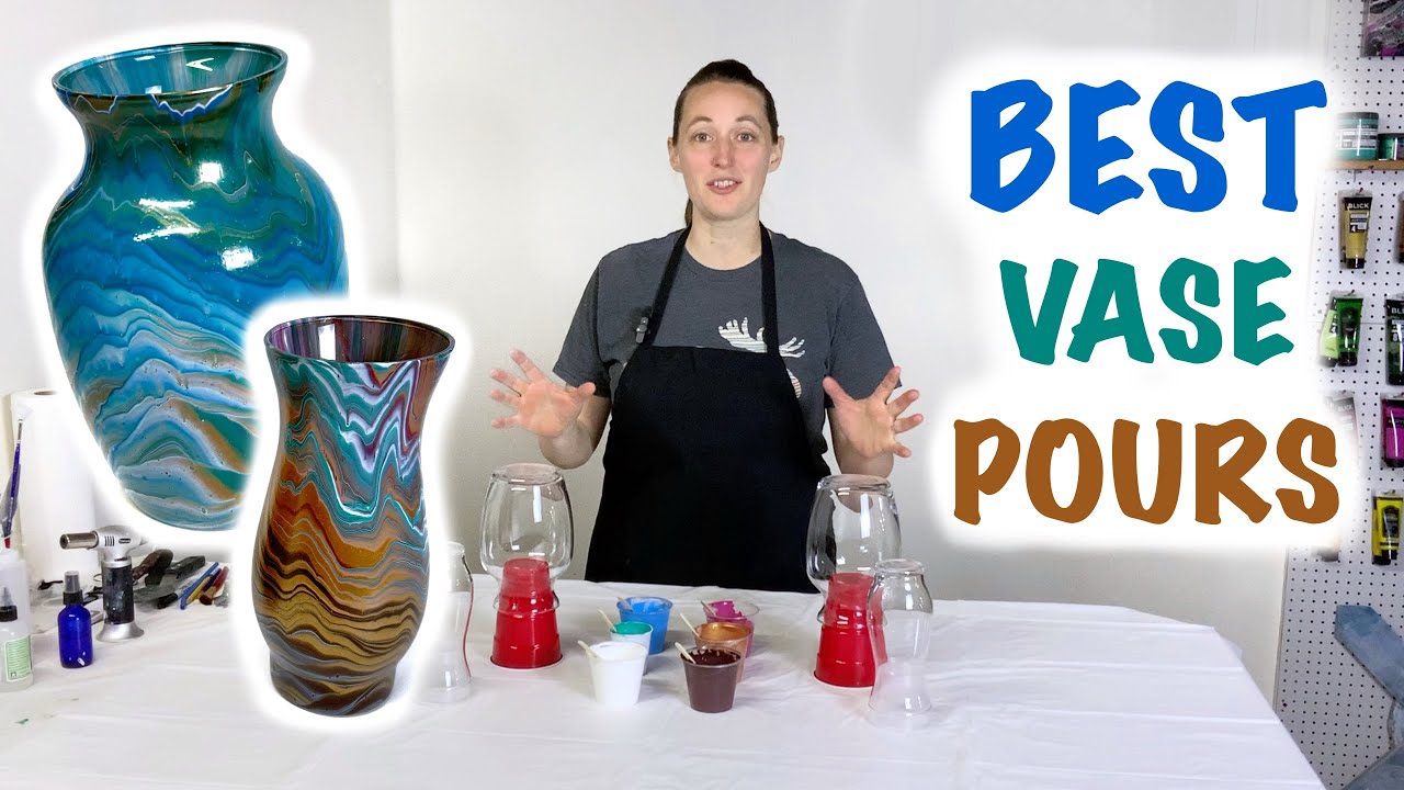 Four STUNNING Vase Pours! 😍 Southwest and Beach Fluid Painted Vases