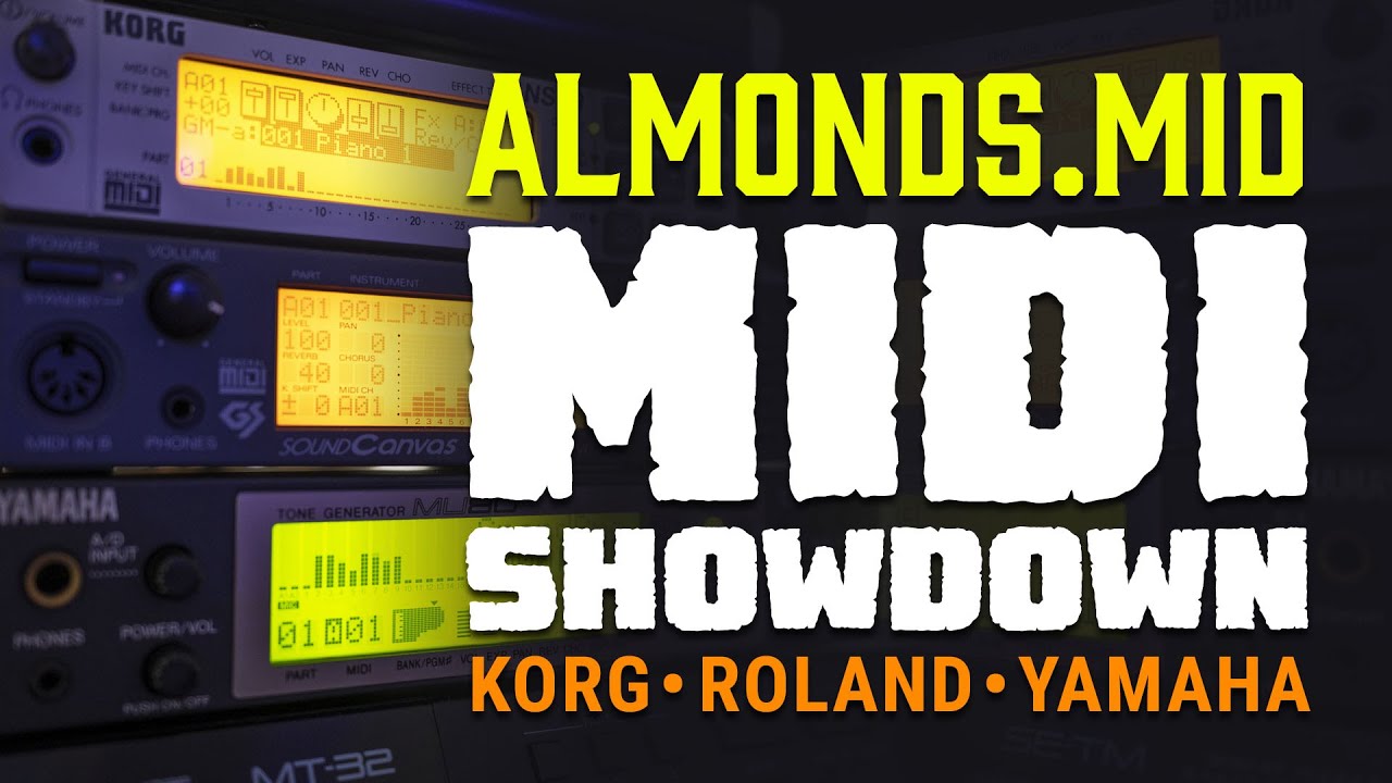 ALMONDS.MID (KORG NS5R vs. Roland SC-88VL vs. Yamaha MU80) 4K