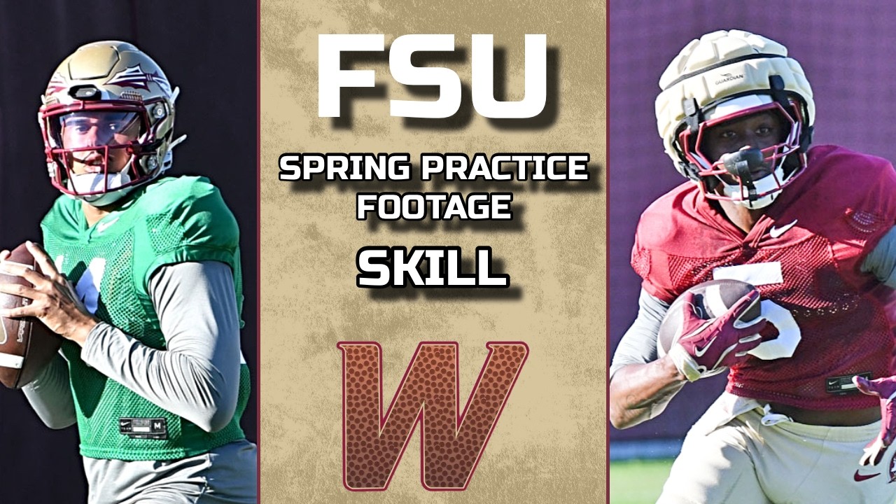 BONUS footage | QB and skill work during FSU spring practice | day one in pads | Warchant