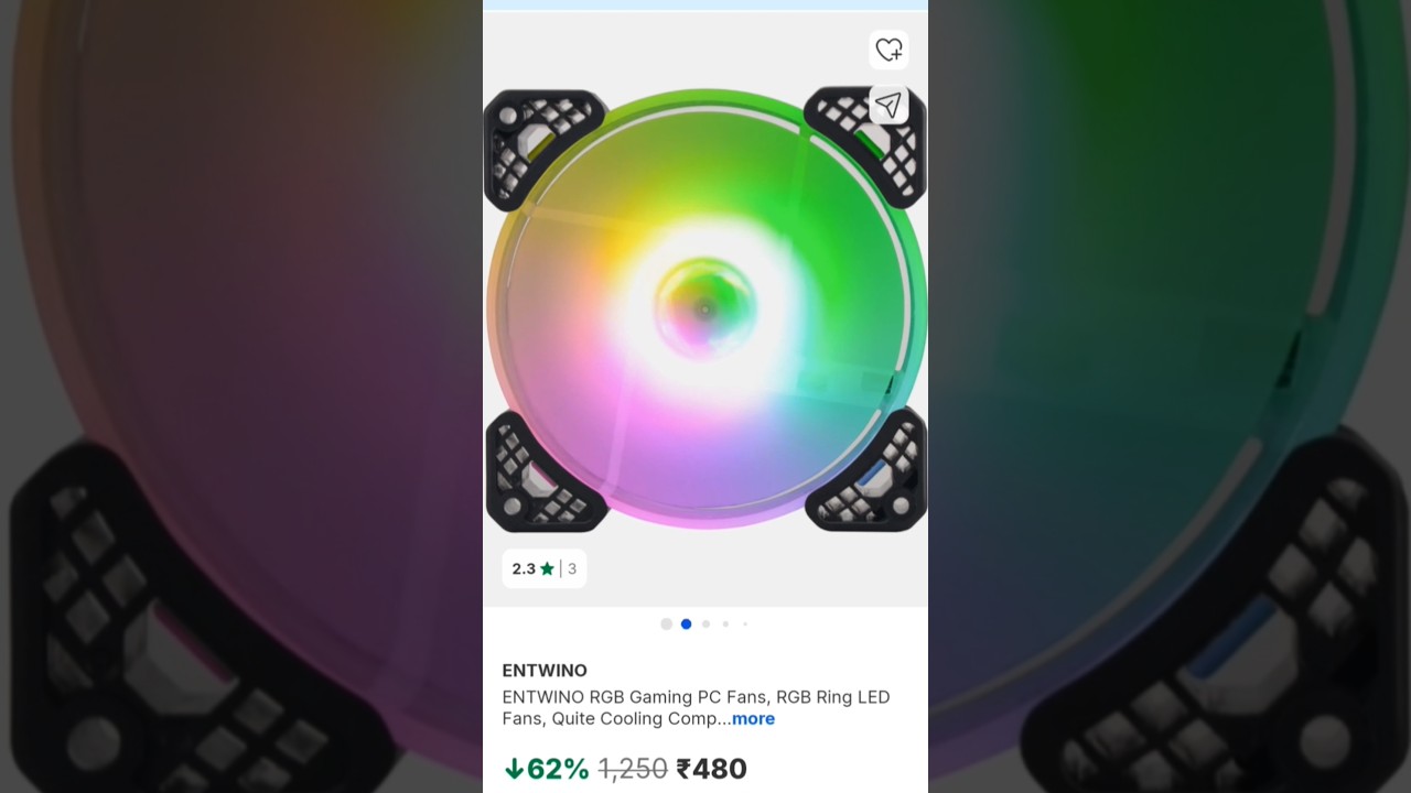 ENTWINO RGB Gaming PC Fans, RGB Ring LED Fans, Quite Cooling Comp