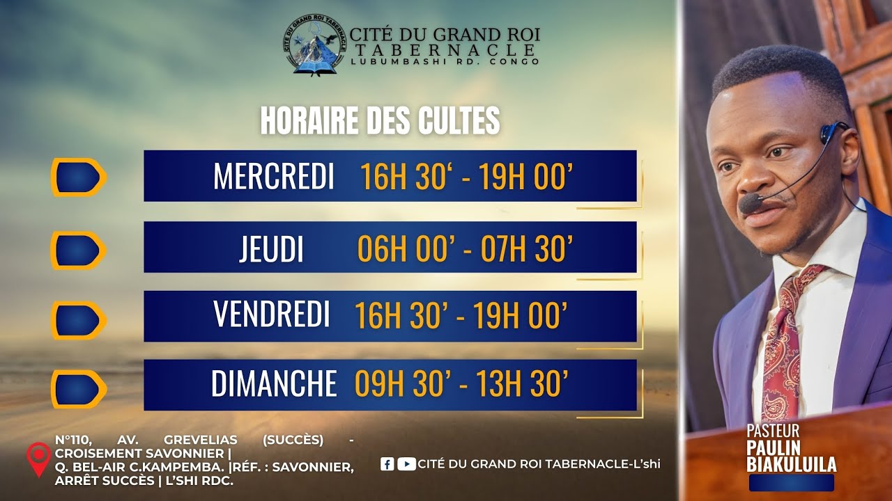 CITE DU GRAND ROI TABERNACLE / L’SHI | CULTE DOMINICAL DU 15 FEVRIER 2026
