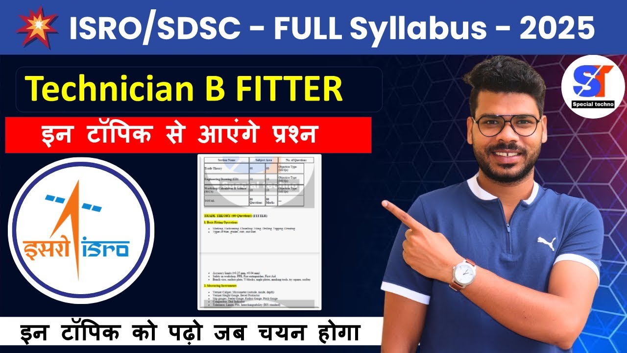 ISRO (SDSC) Technician B Full Syllabus 2025 By Special Techno.