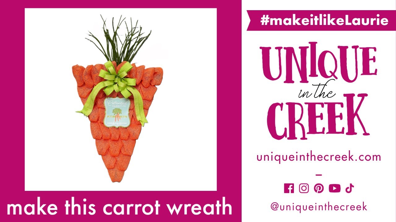 Make a Carrot Deco Mesh Wreath | Triangle Board | Laurie
