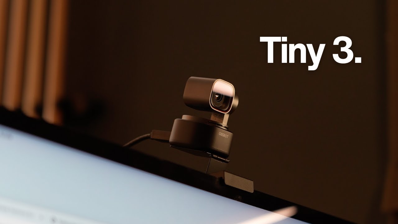 Обзор веб-камеры OBSBOT Tiny 3 с пространственным звуком и поддержкой ИИ, разрешением 4K, поворот...