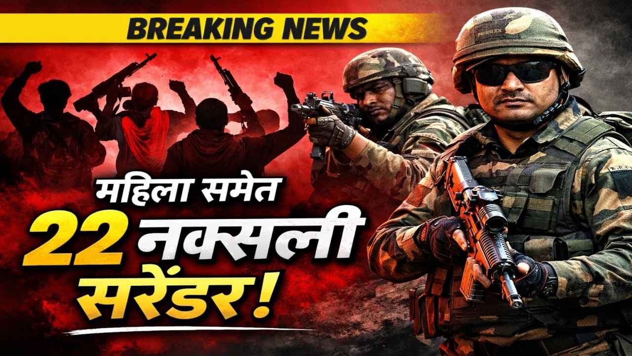 “माओवादियों को बड़ा झटका! महिला समेत 22 नक्सलियों का सरेंडर | 31 मार्च 2026 मिशन से पहले कमर टूटी”