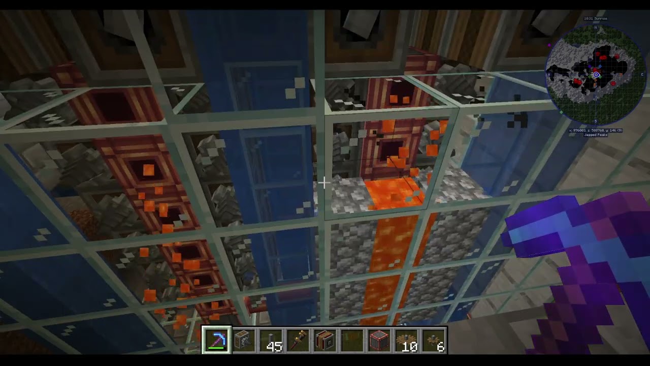 Minecraft CREATE Вертикальный генератор булыжника версия 3.0.