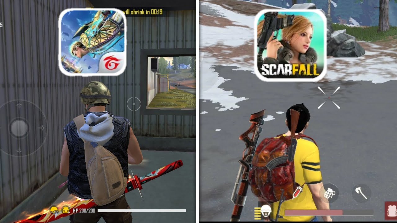 SCARFALL VS FREE FIRE || Quick Comparison || GARENA FREE FIRE vs SCARFALL THE ROYAL COMBAT
