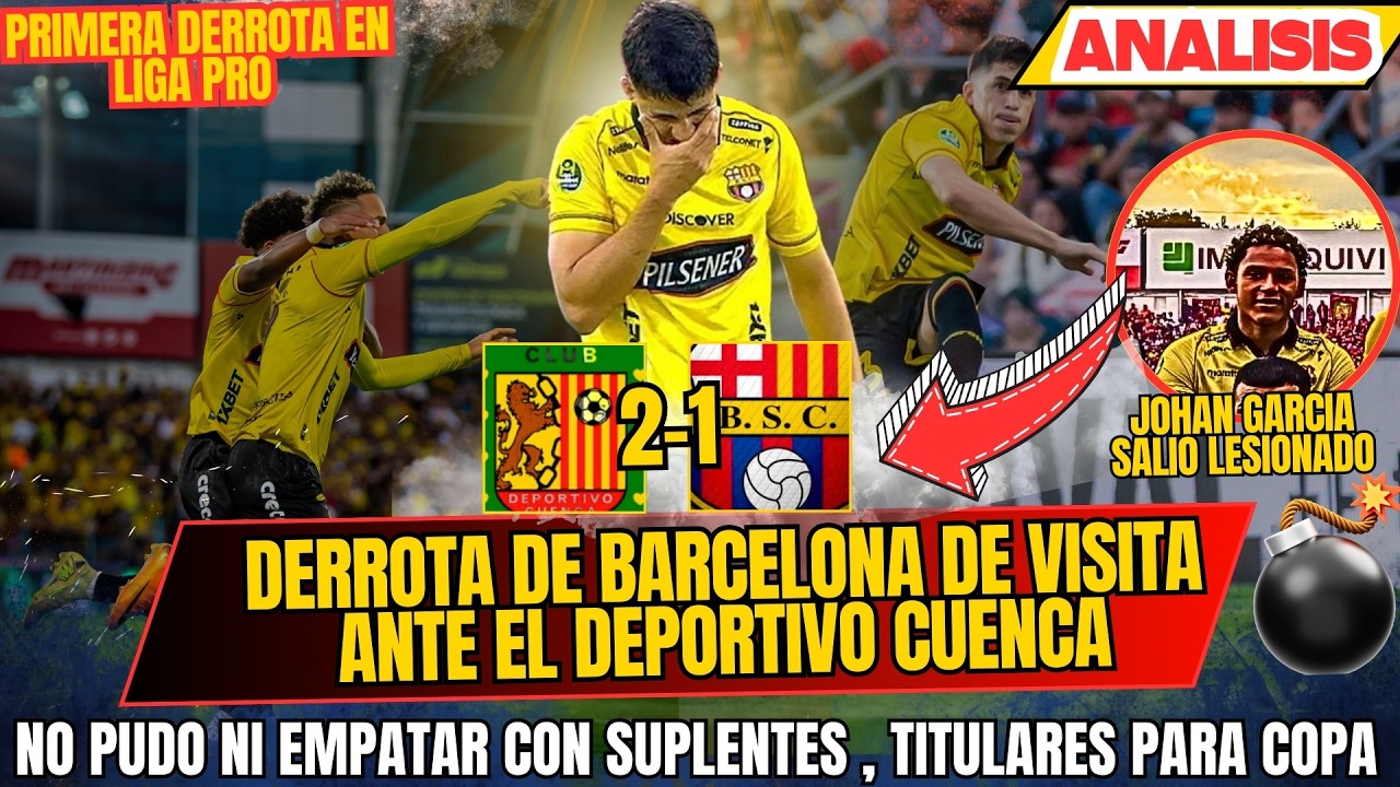 DERROTA DE BARCELONA ANTE DEPORTIVO CUENCA - JOHAN GARCIA SALIO LESIONADO