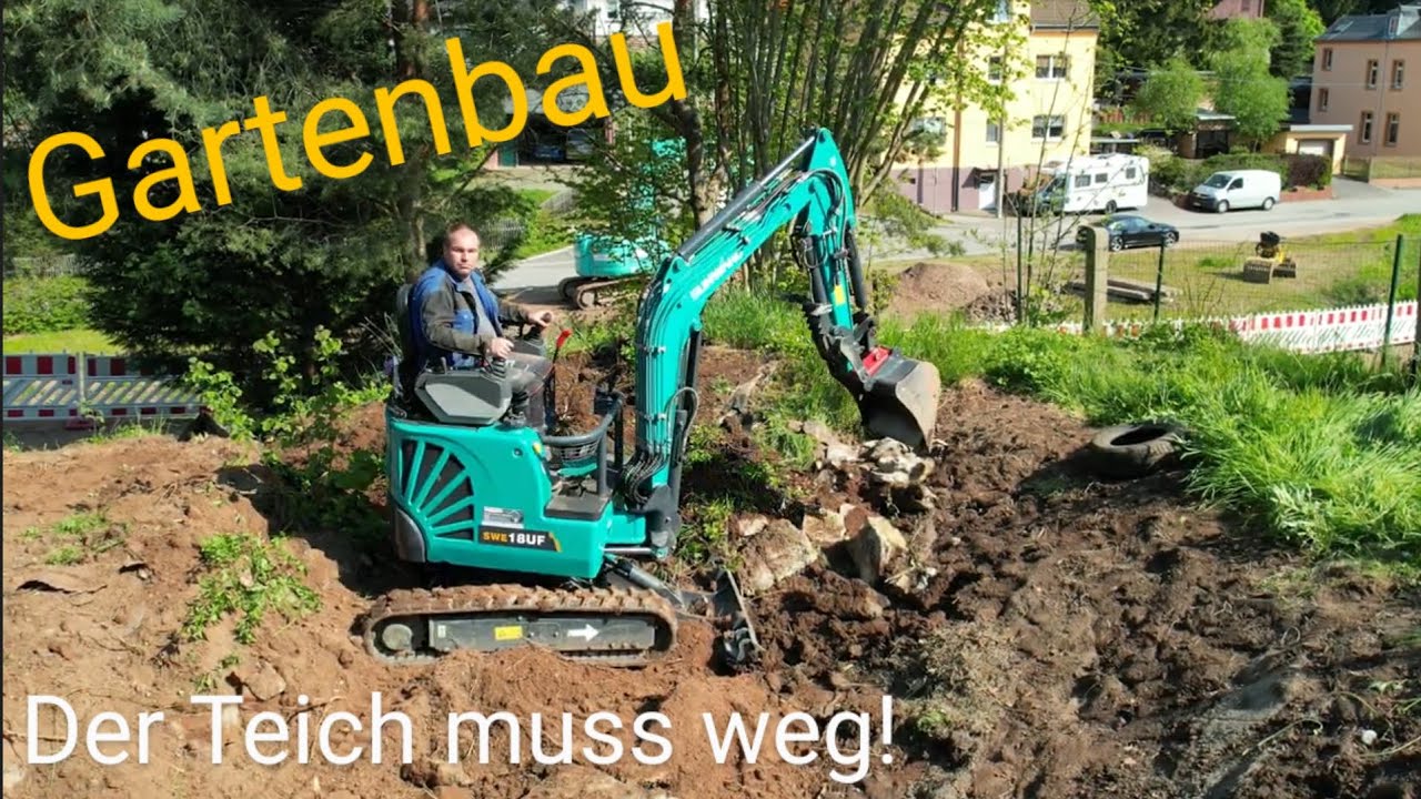 Gartenumbau, Teich weg, Rasenfläche her mit SUNWARD SWE18UF