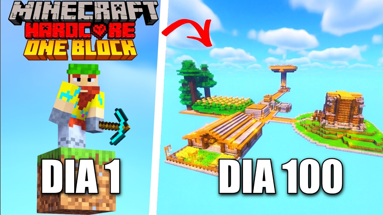 &iexcl;Pase 100 DIAS en ONE BLOCK en Minecraft!