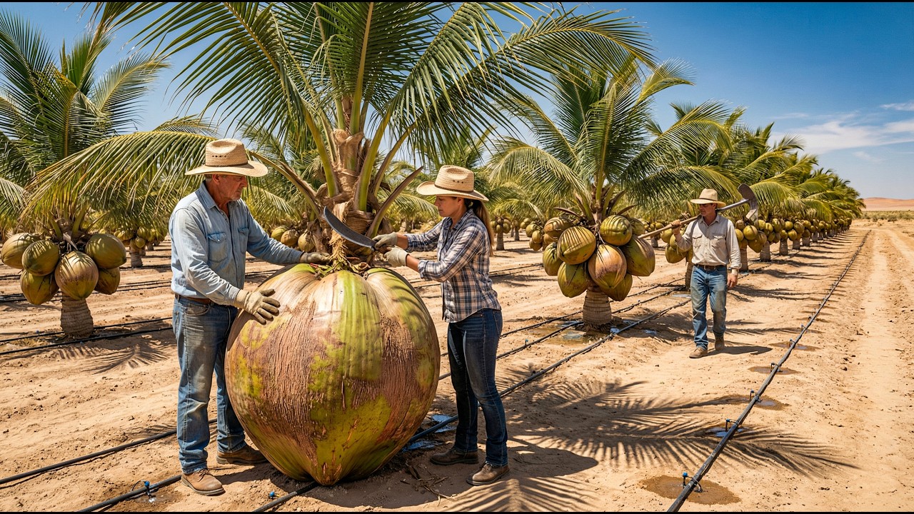 ¡Transformación increíble! Plantación de cocos en el desierto ¡Te sorprenderán los resultados!
