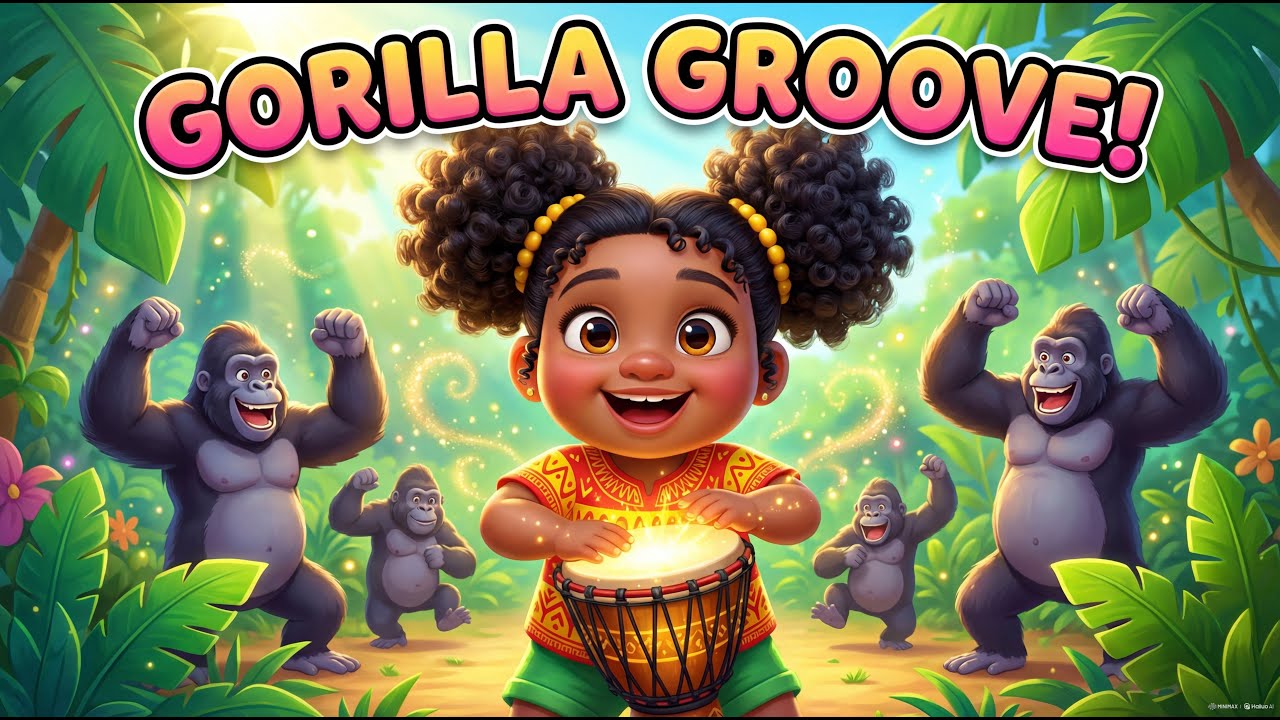 🌴🦍 Jambo Jambo – Magic Djembe Drum Song! 🎶Ep-2 -Gorilla Groove🌟 Kids | Kidde Jamz Channel