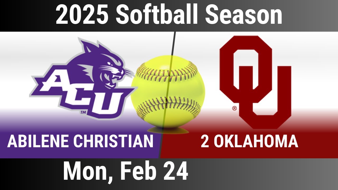 2025 Feb 24 SB Abilene Christian Wildcats vs Oklahoma OU Sooners Norman Tournament 20250224