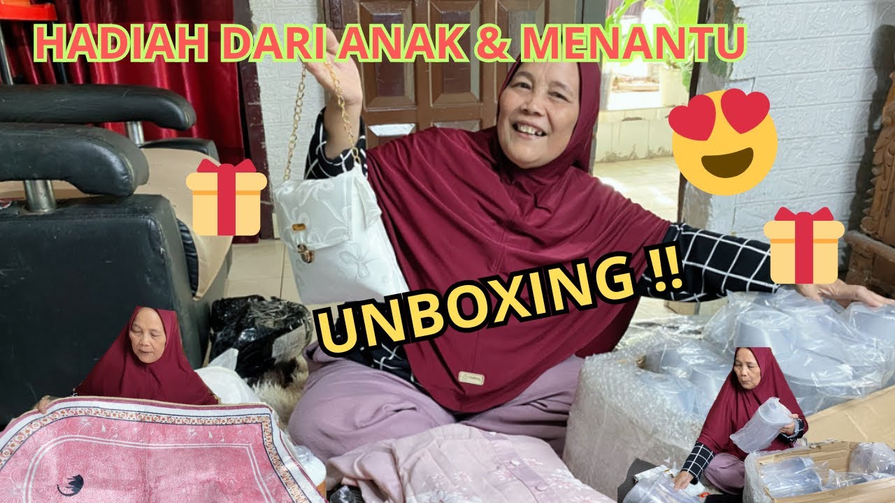 Senengnya Luar Biasa 😍🎁 Unboxing Hadiah Dari Anak & Menantu #unboxing #unboxingvideo 
