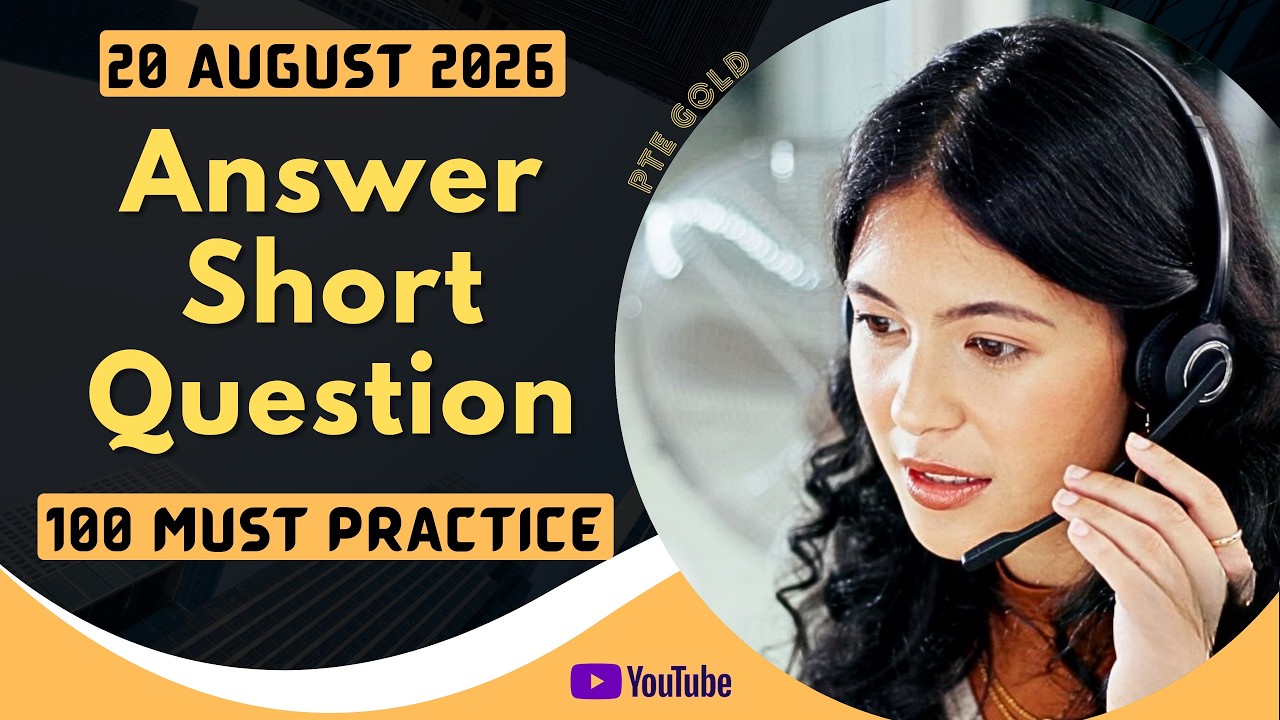 PTE Answer Short Question - AUGUST 2026 - MUST PRACTICE