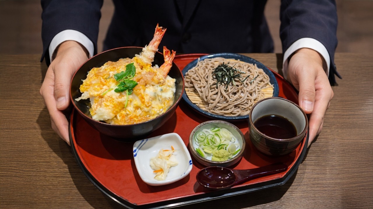 The Lunch of Japanese Salaryman | $13 Lunch at Sagami | Huge Tempura Bowl & Soba Set