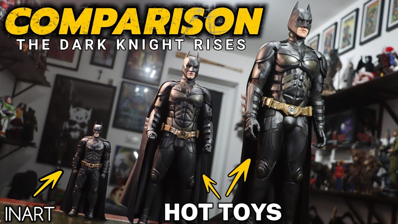 COMPARING ALL MY DARK KNIGHT RISES BATMAN FIGURES FOR MOVIE ACCURACY. HOT TOYS VS INART.