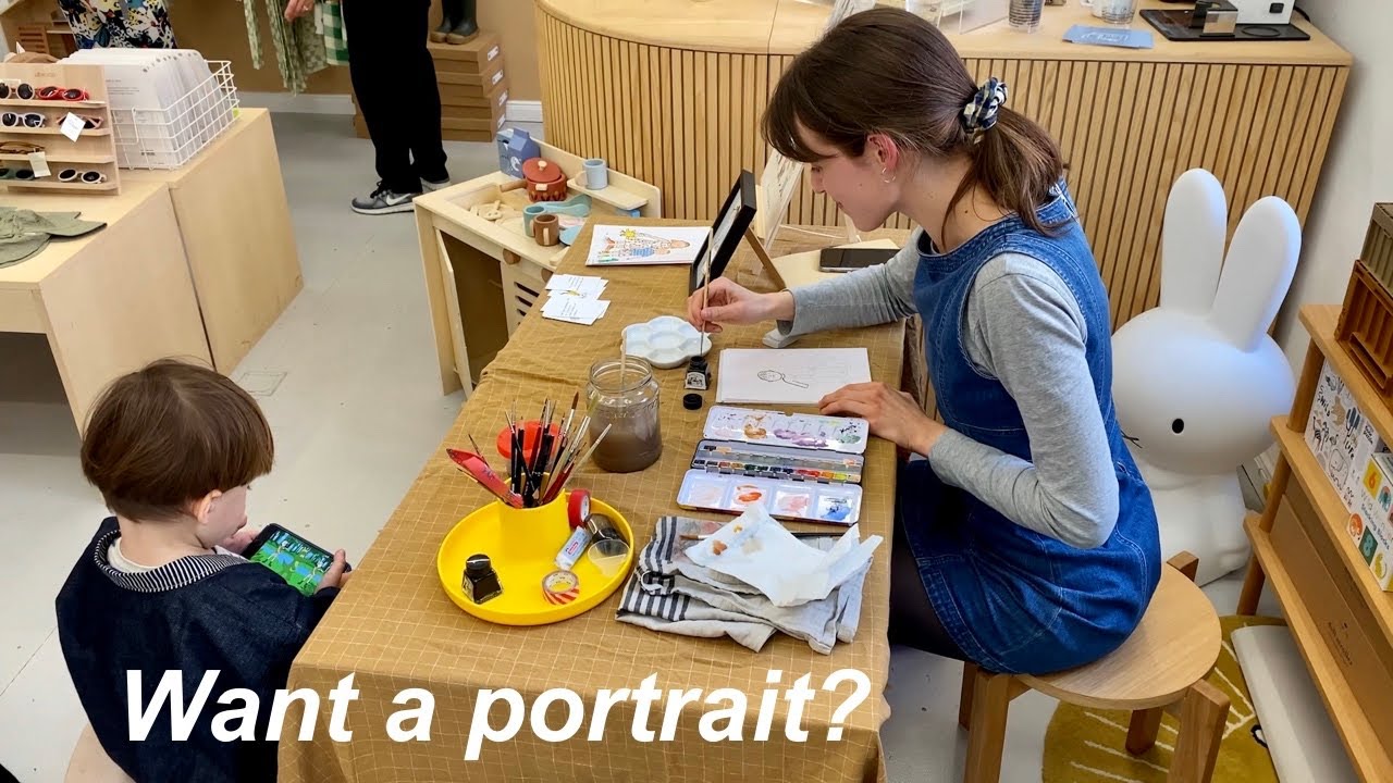 Drawing portraits live at an event in Berlin