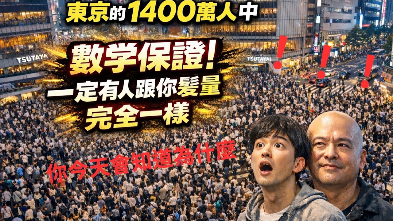 東京1400萬人中，一定有人跟你頭髮一模一樣（數學保證）。你也有頭髮數雙胞胎。