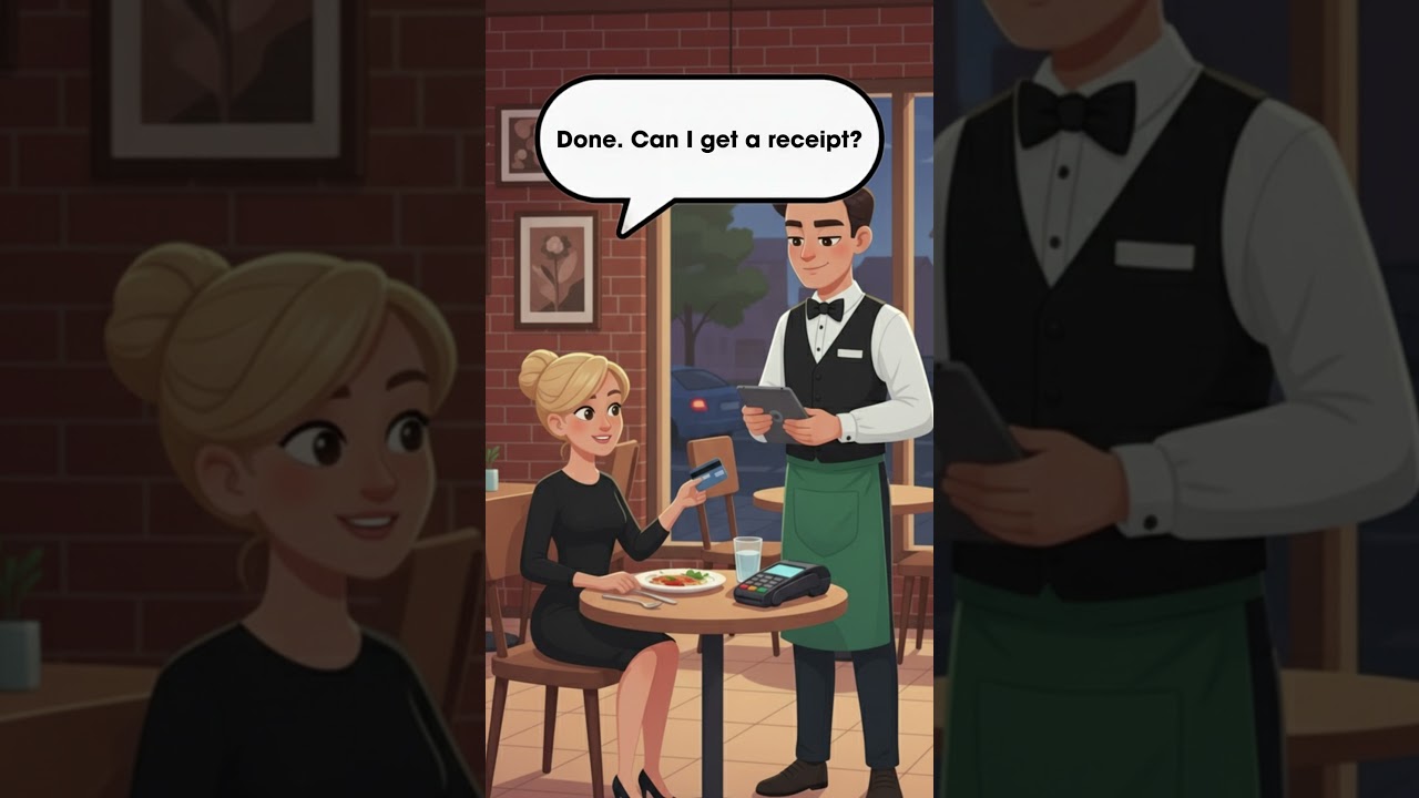 💳🧾 Ask for the Bill at a Restaurant | Simple English #englishconversation #englishforbeginners
