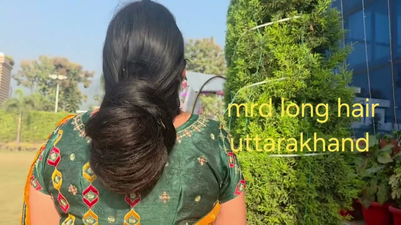 Full length long hair big bun making in garden 😍 #hair @MRDLonghairUttarakhand 