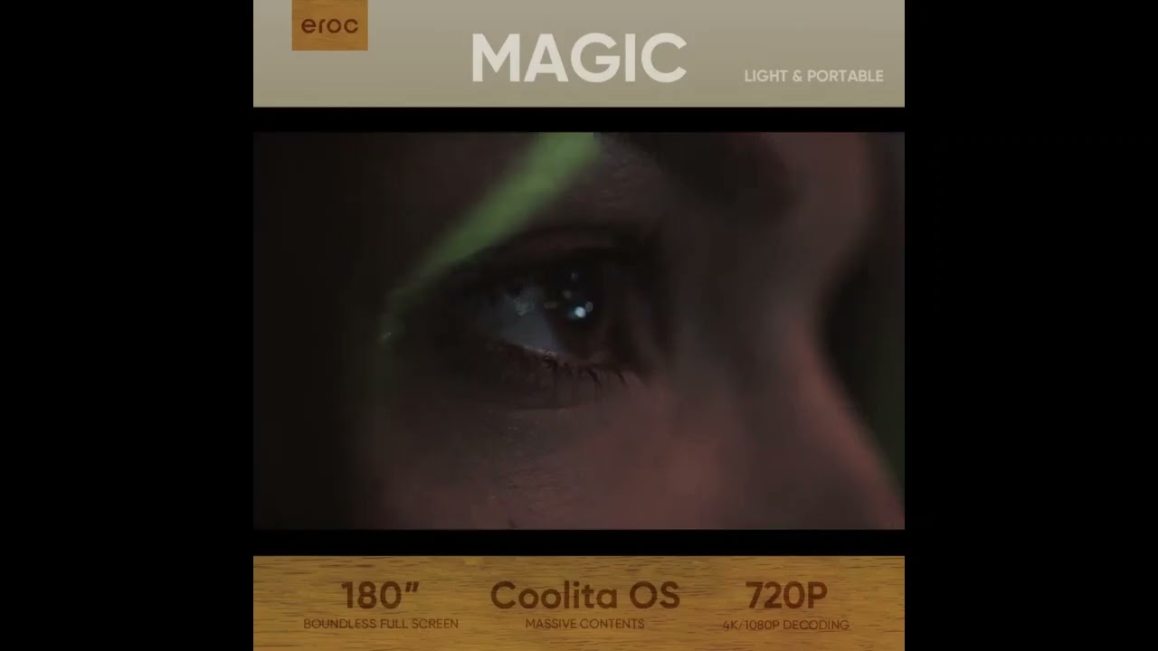EROC Smart Home Projector   FHD Decoding 4K   WIFI   2500 Lumens   Coolita OS   Model MAGIC V3