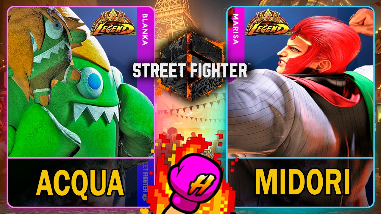 SF6 Acqua (BLANKA) VS Midori (MARISA)🥊Street Fighter 6🥊スト6🥊4K 60ᶠᵖˢ