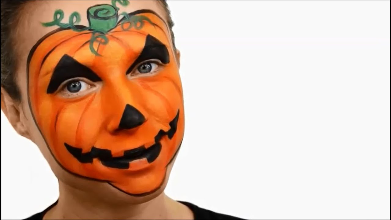 Maquillage citrouille d'Halloween effrayante