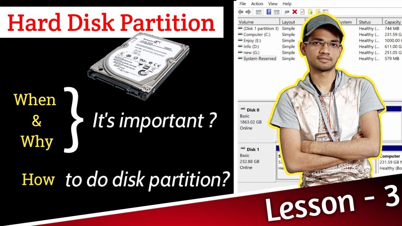 Hard Disk partition | C Drive partition Windows 10 | Lesson - 3 | HINDI