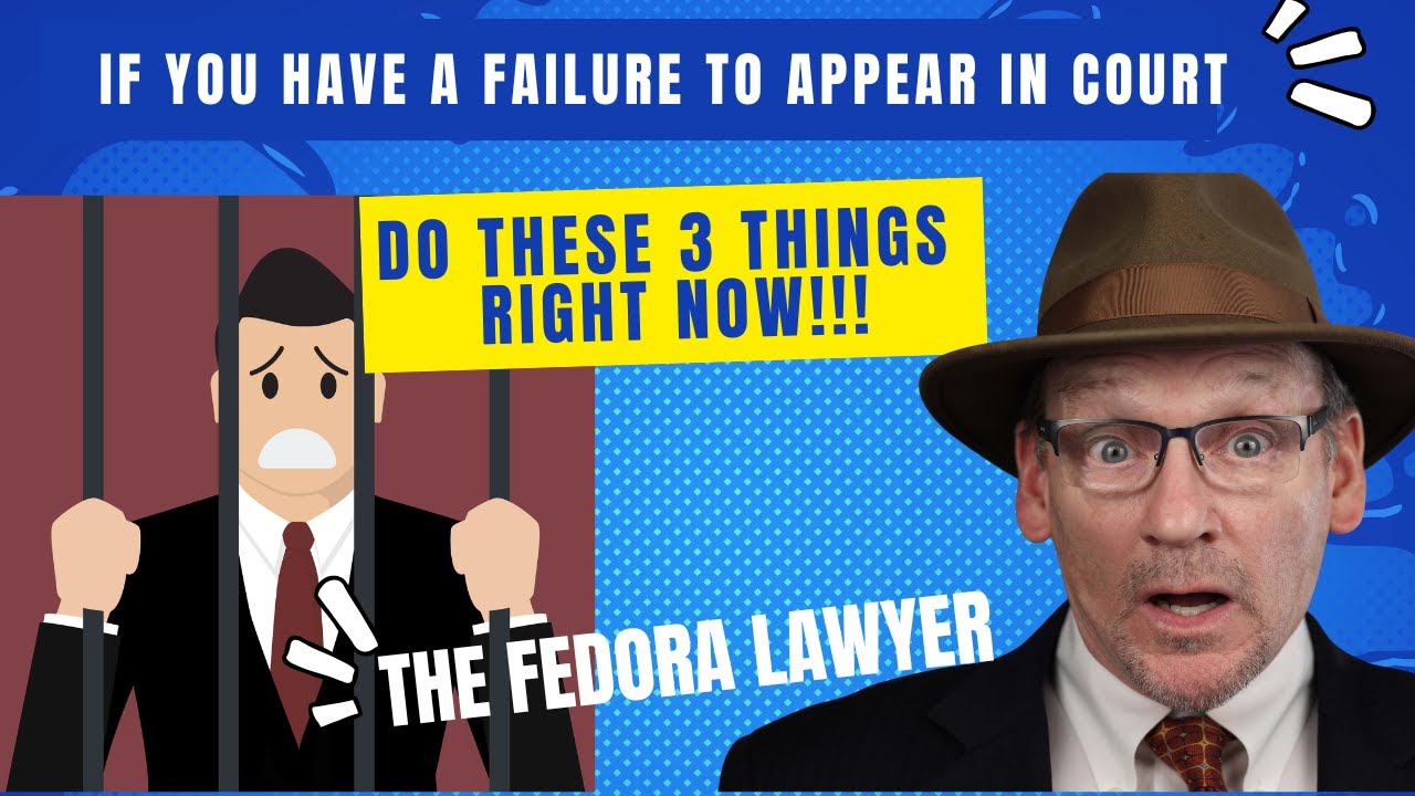 Failure to appear in court. The three things you must do if yo failed to appear in court.