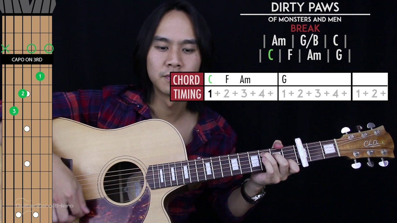 Dirty Paws Guitar Cover Acoustic - Of Monsters & Men 🎸 |Tabs + Chords|