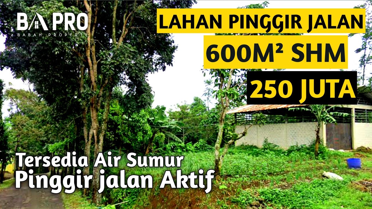 DI JUAL LAHAN PINGGIR JALAN RAYA 600 M² SHM 250 JUTA