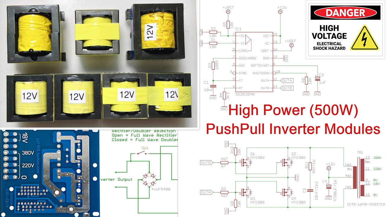Cheap PushPull Power Boost Inverter Modules, Schematics, Details, Testing