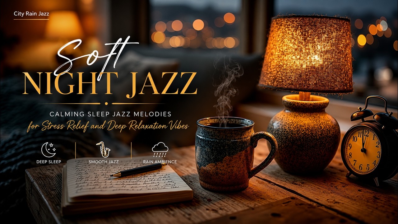 Soft Night Jazz ~ Calming Sleep Jazz Melodies For Stress Relief And Deep Relaxation Vibes