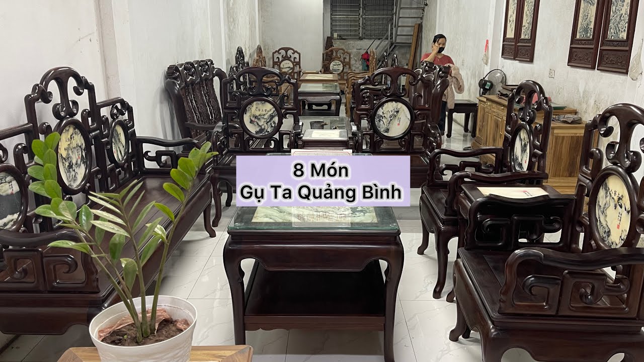 Bộ Móc Gu Ta Quảng Bình 8 món, mộng thủng, Vân gân đẹp 