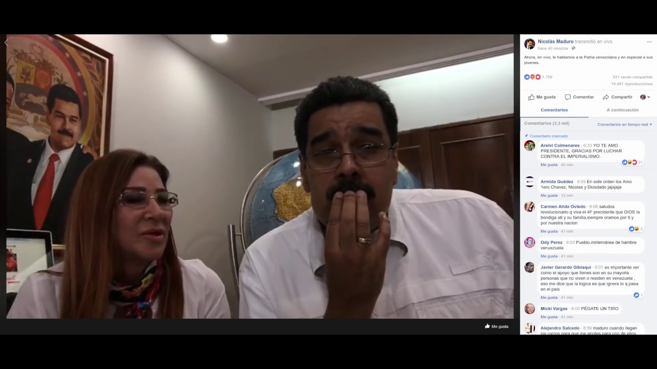 Maduro y Cilia Flores en Facebook Live hablan sobre el 4 de Febrero de 1992