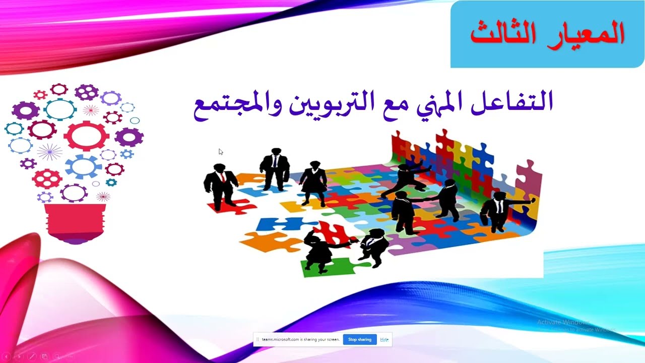 الرخصة المهنية للمعلمين.. المعيار الثالث..التفاعل المهني مع التربويين والمجتمع.