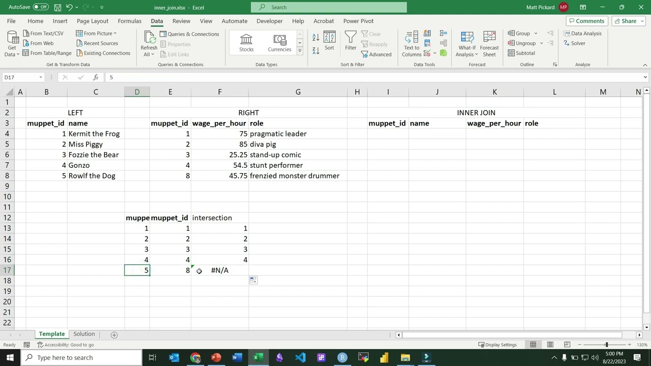 Inner Join with Excel (VLOOKUP)