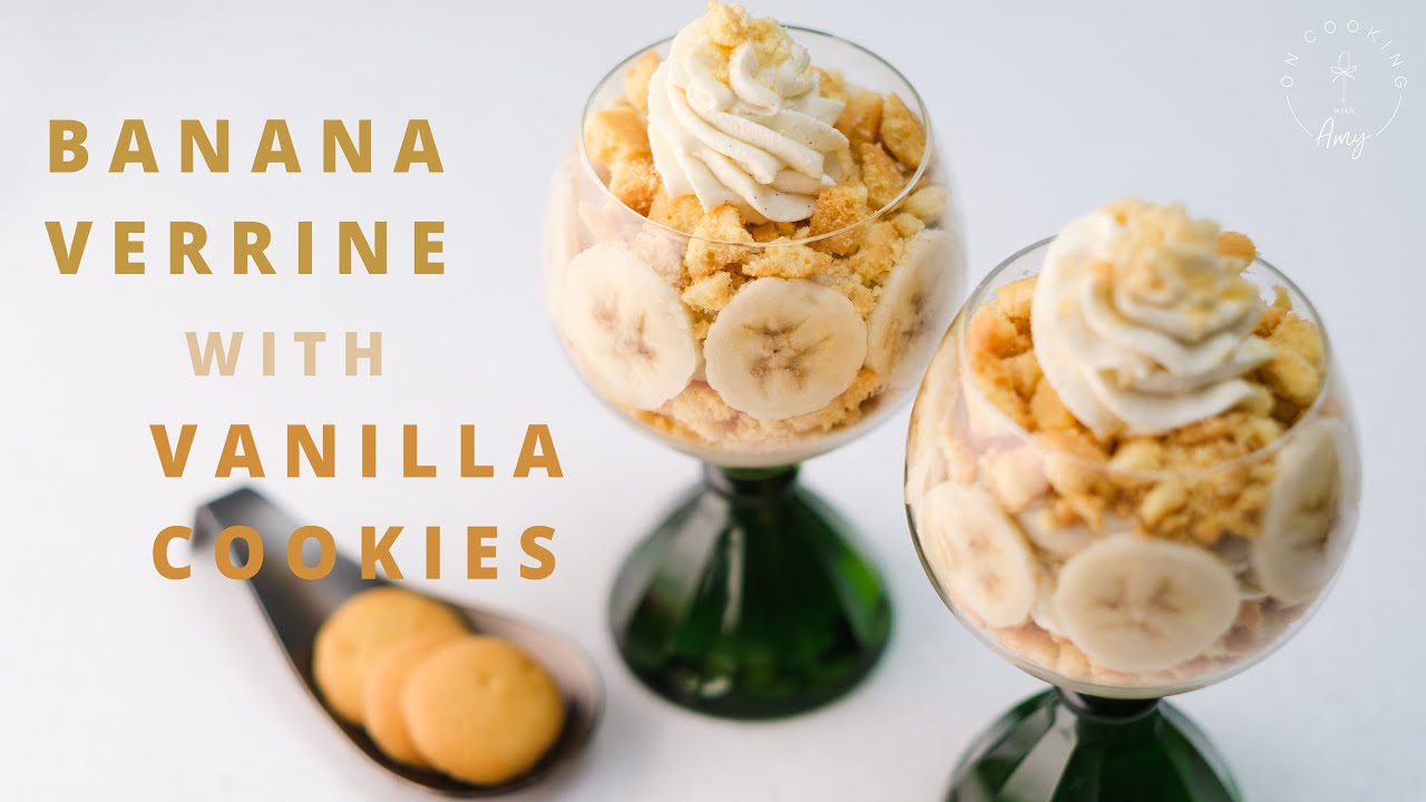 香蕉杯式點心 : Banana Verrine With Vanilla Cookies recipe ASMR