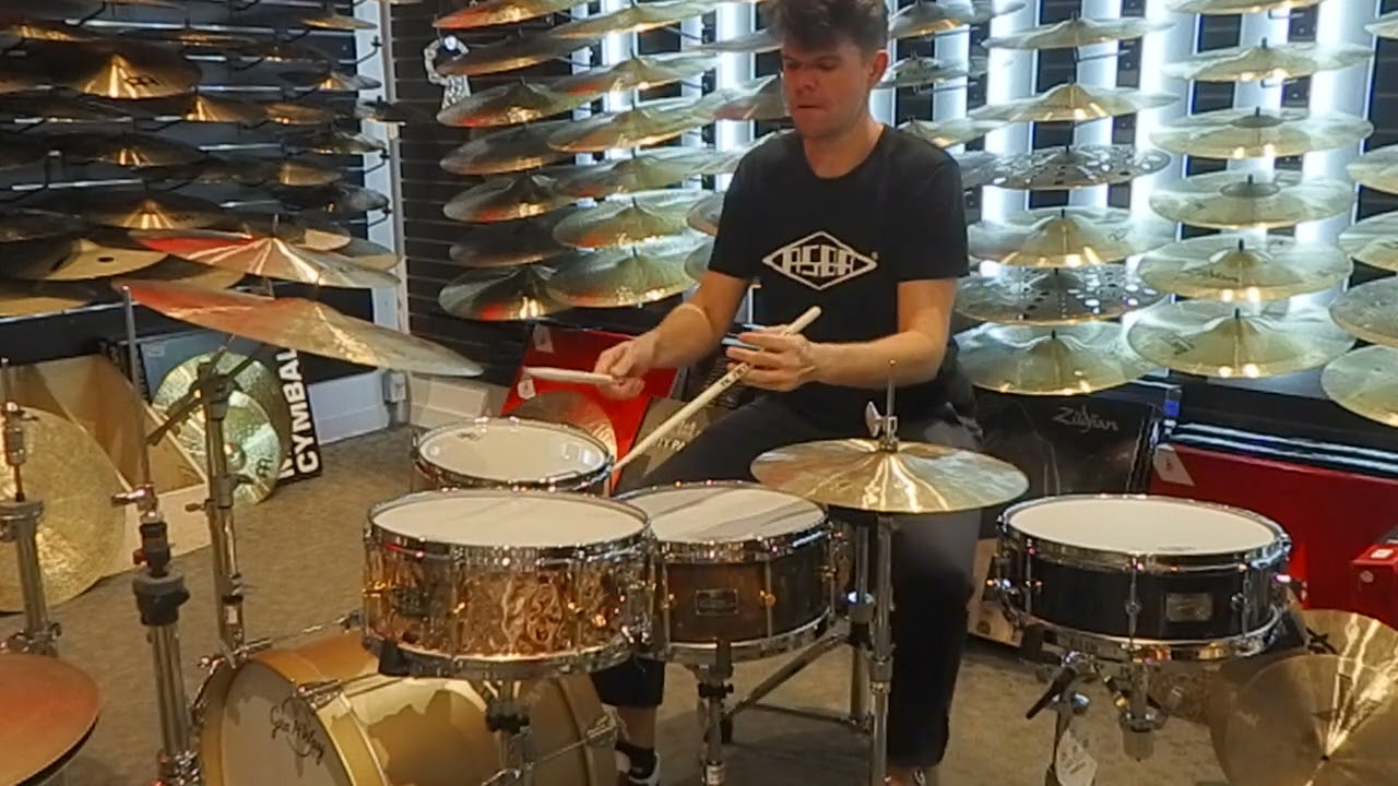 Quick demo of 3 CANOPUS Snare Drums