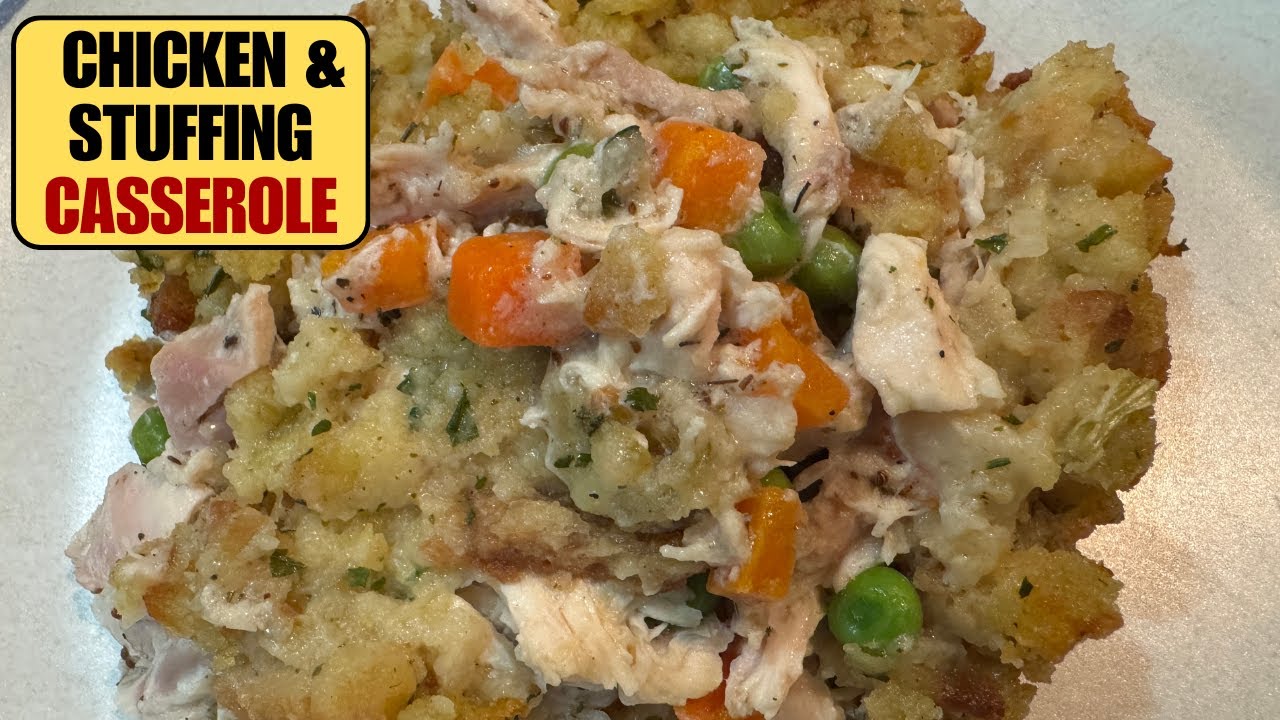 CHICKEN & STUFFING (DRESSING) CASSEROLE RECIPE ~ WITHOUT CANNED SOUP!