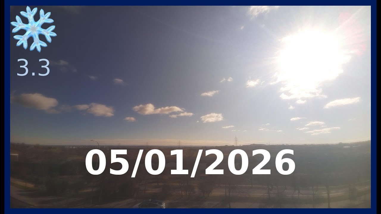 Time-Lapse diario Madrid del 05-01-2026 en un minuto #frio #nieve