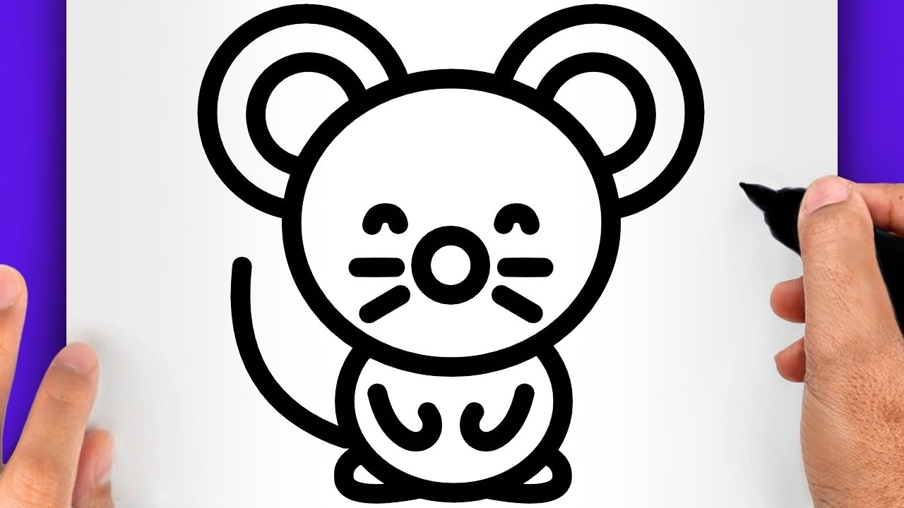 DESSIN FACILE | COMMENT DESSINER UNE SOURIS FACILEMENT - DESSIN DE SOURIS FACILE