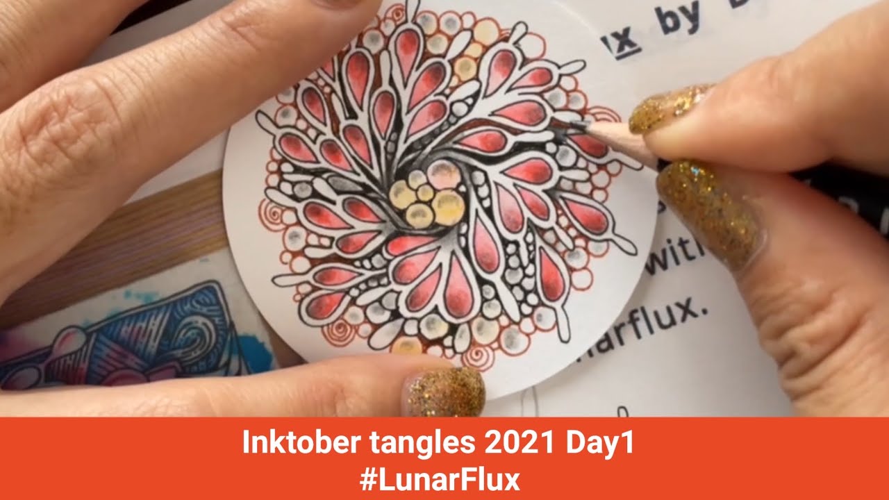 Inktober tangles 2021 Day1 #LunarFlux