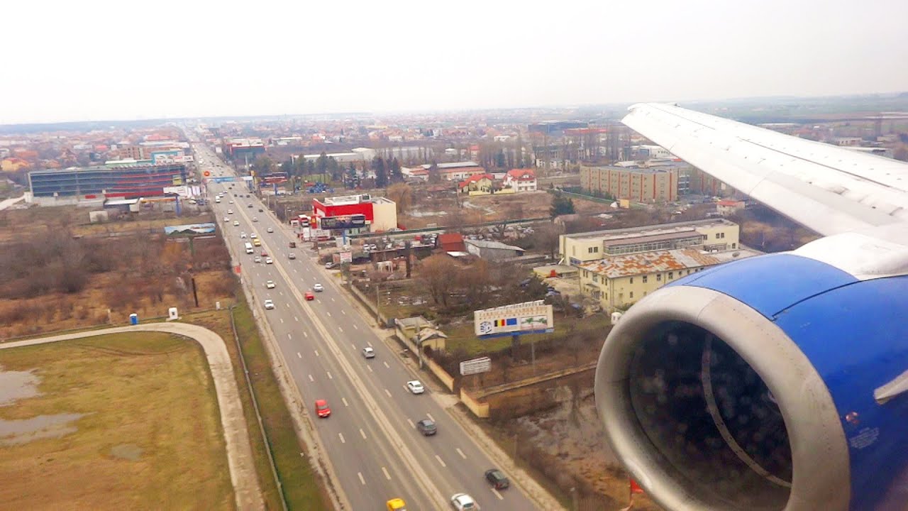 Blue Air Boeing 737-400 YR-BAK Landing at Bucharest Henri Coandă Airport