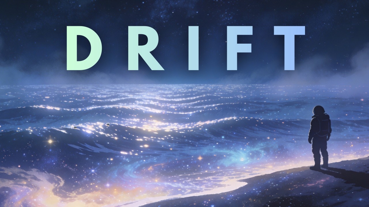 DRIFT 🌌 Ambient Space Lofi with Ocean Waves for Deep Focus (1 Hour)
