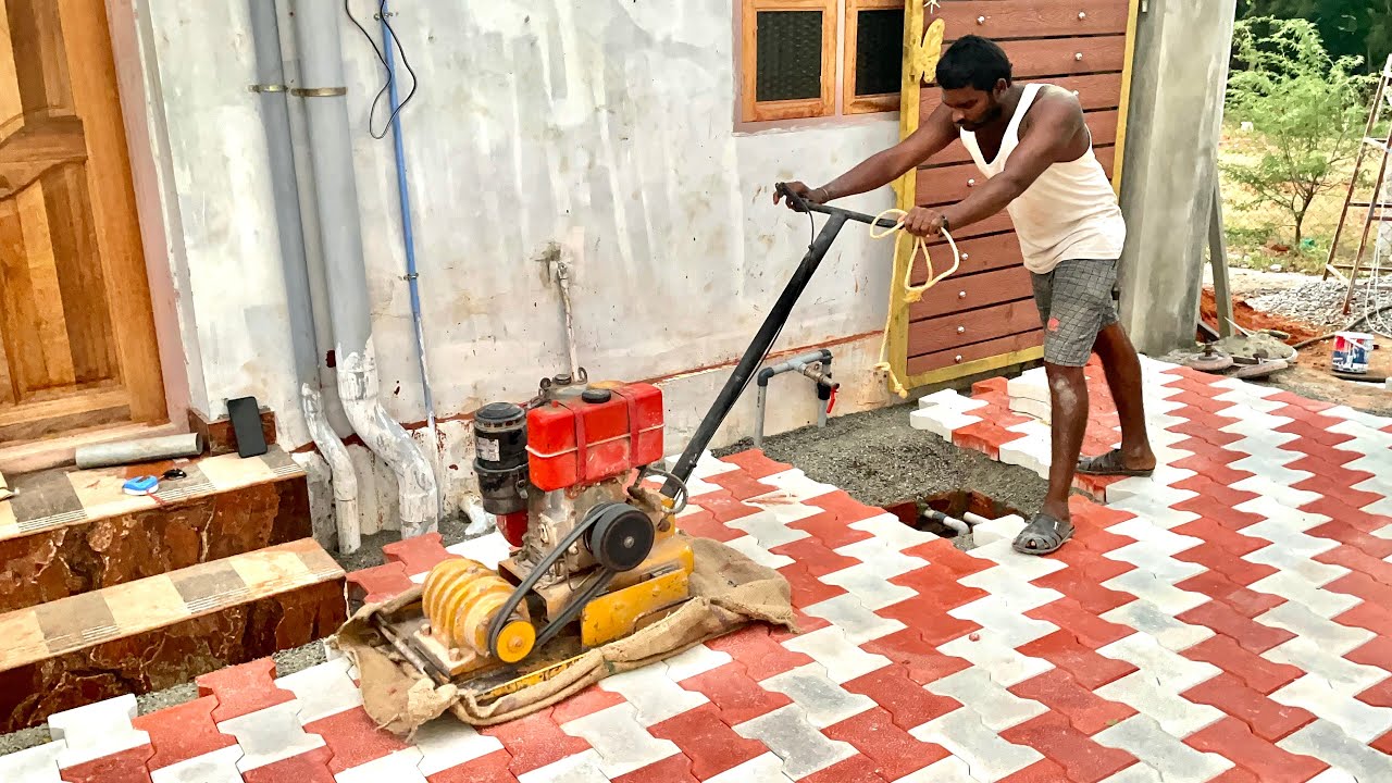 Wow amazing house -I shape design Paver block installation process in gm construction