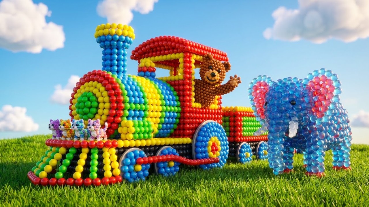 Long Slide Game With Elephant Gorilla Buffalo Hippopotamus Tiger - 3d Animal Game-Funny 3d Animals 6