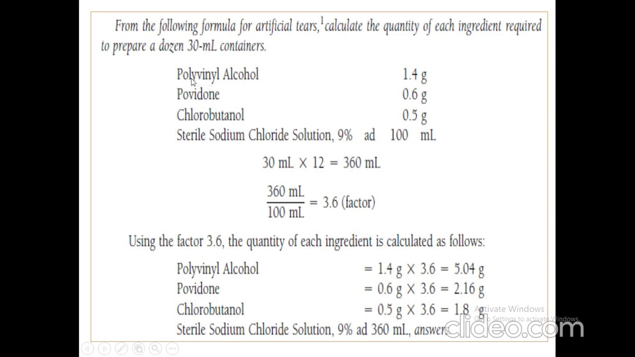 principle of pharmacy : reducing and enlarging the formula