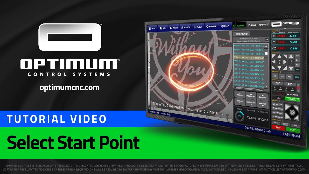 OptimumCNC: 28 Select Start Point
